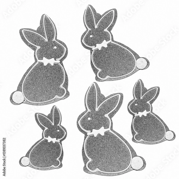 Obraz Illustration of different bunnies