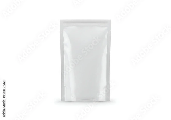 Fototapeta White stand up pouch mockup for food packaging product presentation and branding design template