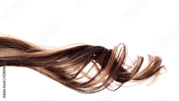 Obraz brązowe włosy na białym tle