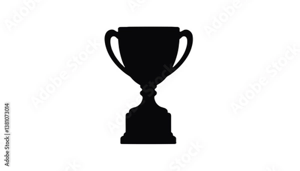 Obraz Black silhouette trophy icon on a plain background  