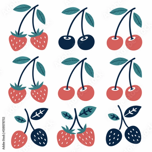Fototapeta seamless pattern with berries