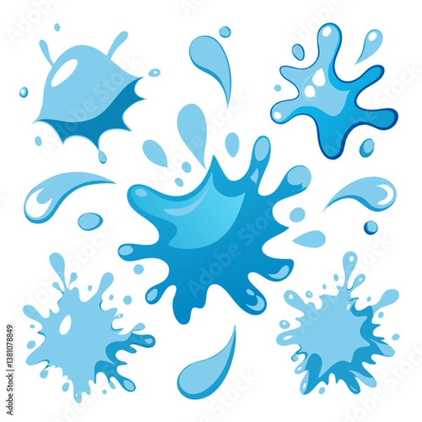 Fototapeta water drops vector set