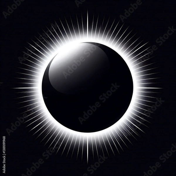 Fototapeta Minimal Solar Eclipse Icon
