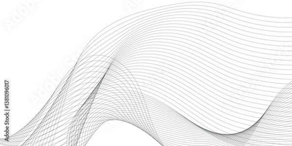Fototapeta Abstract white and grey geometric smoky blend liens background. Gray and white abstract technology wavy curve lines background. Vector illustration.
