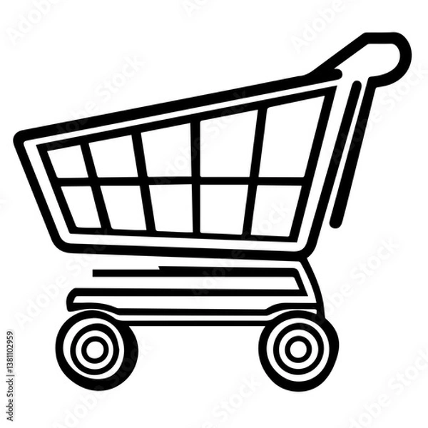 Fototapeta Vector shopping cart icon. Modern design, perfect for e-commerce.