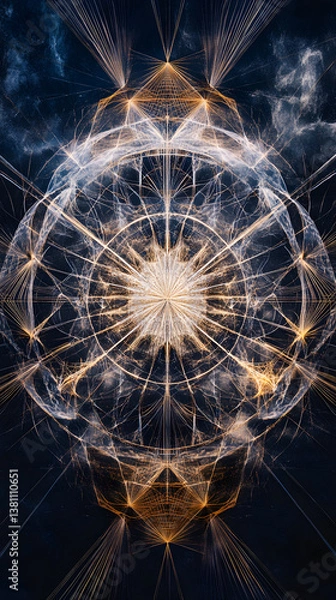 Obraz Symmetrical Unity: The Art of Convergence within a Singular Vertex in Geometric Complexity