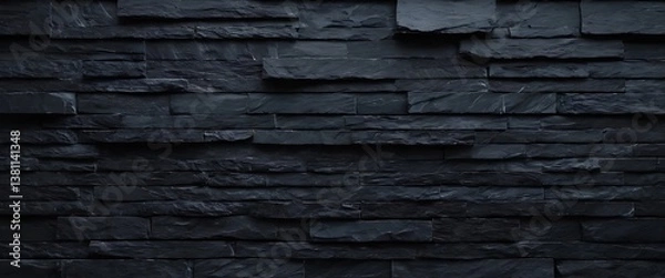 Obraz Dark gray black slate stone wall texture background in natural pattern for decorative interior and exterior.elegance, grey, material, interior, surface, abstract, exterior, rock, slate, black, 34