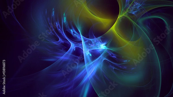 Fototapeta 3D rendering abstract fractal light background