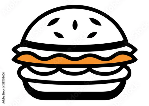 Obraz Delicious burger silhouette