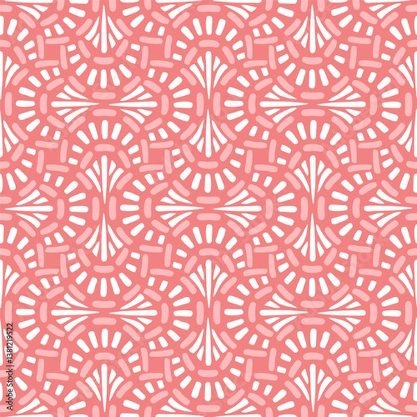 Obraz Vector seamless hand drawn pattern, fish scale print. Beautiful asian style design for textile, backgrounds, wallpaper, wrapping paper.