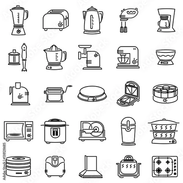 Fototapeta kitchen appliances icons
