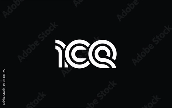 Fototapeta RCE Creative Unique Modern Letter Logo Design. Stylized logo featuring a unique letter design, presenting abstract minimalist aesthetics and modern appeal.