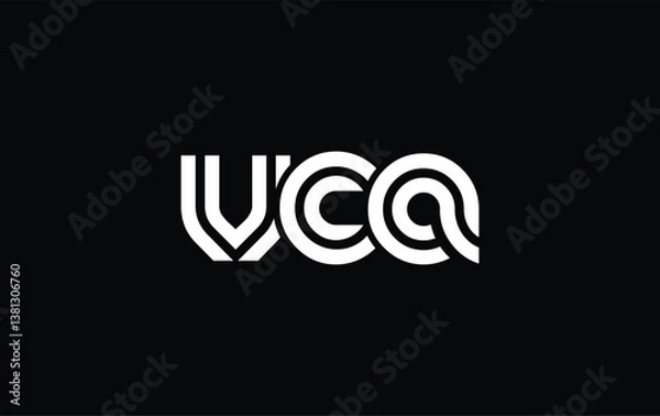 Fototapeta VCA Creative Unique Modern Letter Logo Design. Stylized logo featuring a unique letter design, presenting abstract minimalist aesthetics and modern appeal.