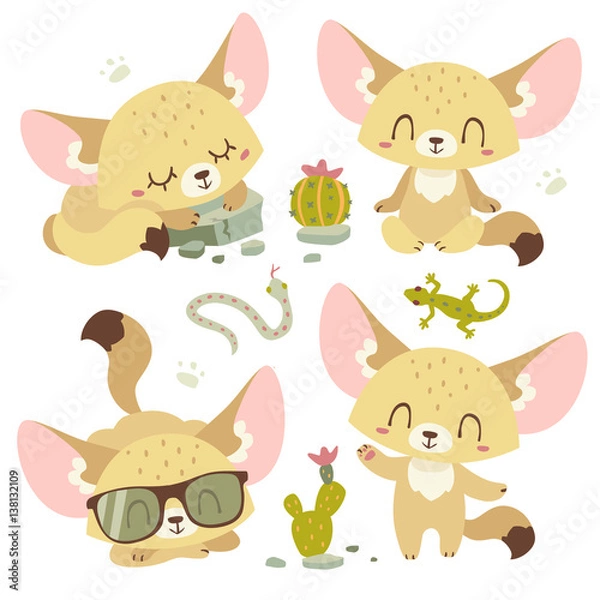 Obraz vector cartoon fenech set