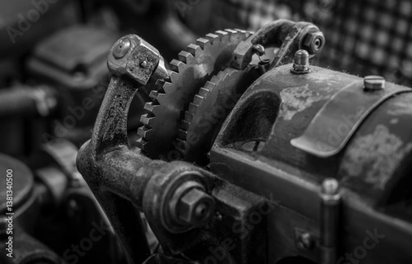 Obraz detail of a historic milling machine for gears