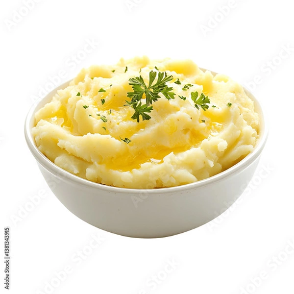 Fototapeta close-up of mashed potatoes with cheese, viewed from below

