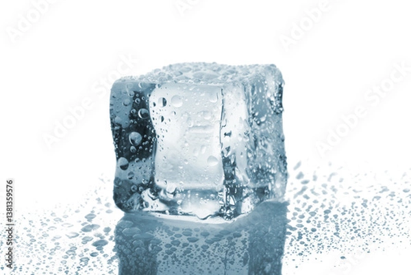 Fototapeta Ice cube with reflection
