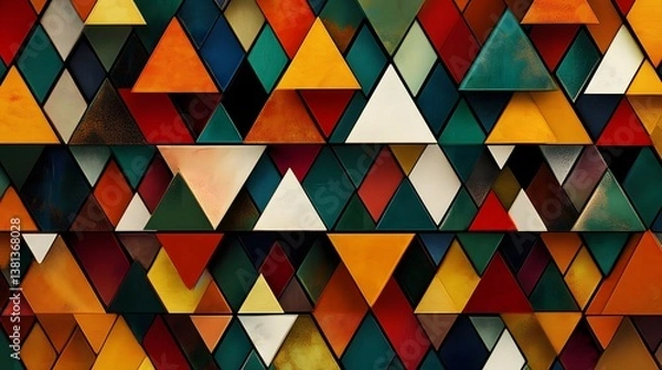 Obraz Decorative abstract triangle composition textured wall art