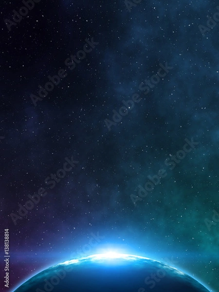 Fototapeta Space background. 3D rendering