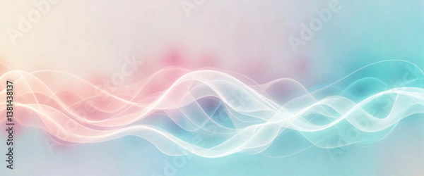 Fototapeta Mesmerizing soft gradient waves, flowing sacred geometry patterns