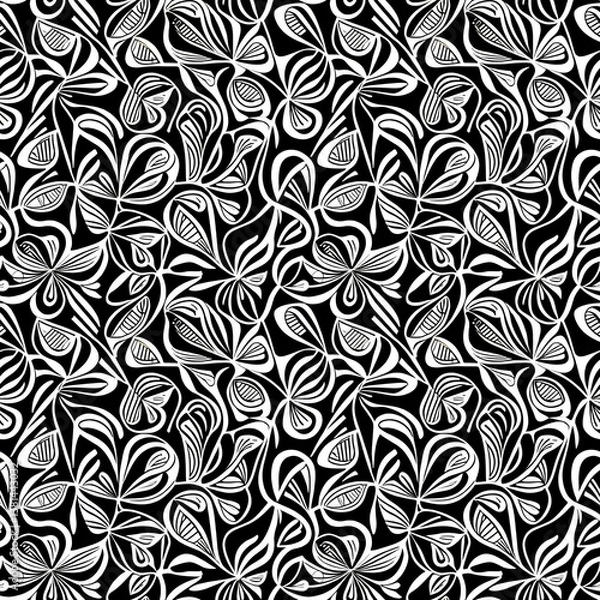 Obraz a black and white floral pattern