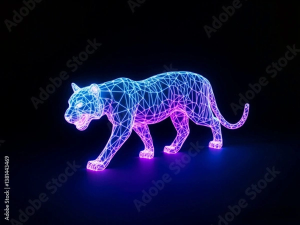 Obraz neon tiger