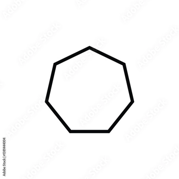 Obraz Unique heptagon icon, perfect for representing innovation, geometry, and versatile design elements.