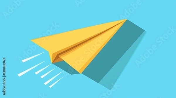 Fototapeta Paper airplane in flight