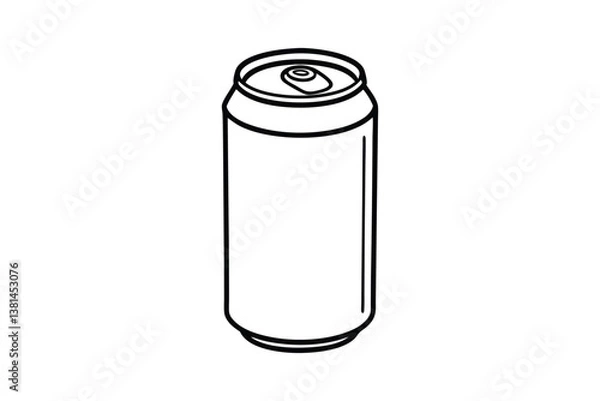 Fototapeta Line art drawing of a soda can viewed from the front.eps