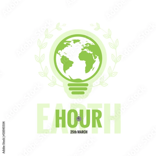 Fototapeta Vector Template of Earth Hour or Daylight Saving Time