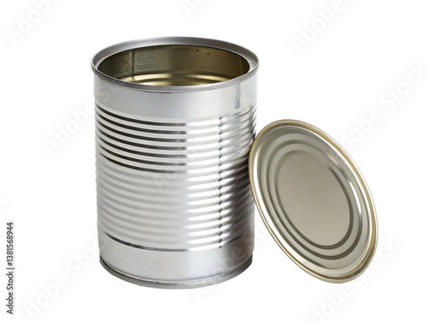 Fototapeta Open tin can isolated on transparent background