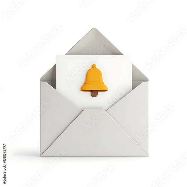Fototapeta mail envelope with notification bell