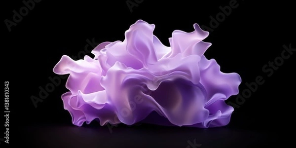 Fototapeta Colorful abstract sculpture made of translucent material on a black background