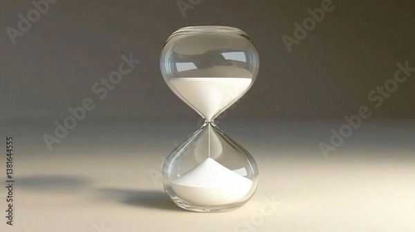 Fototapeta The image showcases an hourglass with sand as a measure of time and time passing.