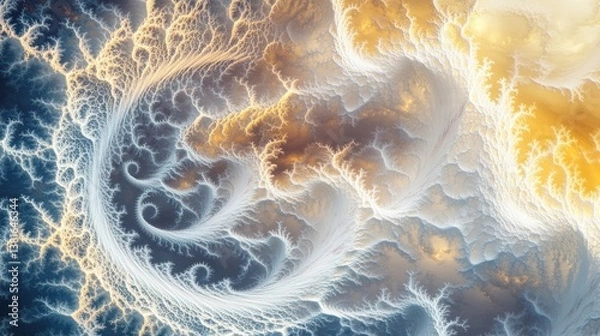 Obraz Complex Fractal Structure Simulating Growth with Ethereal Light and Swirling Motion