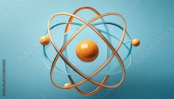 Obraz atom on white background