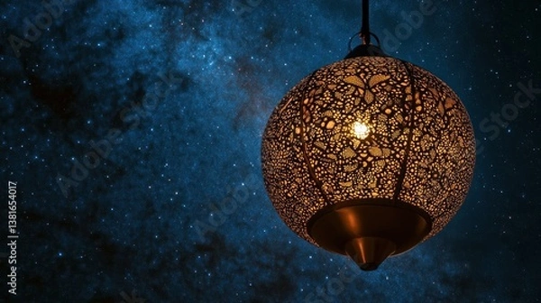 Obraz Glowing ramadan lantern against a magical cosmic backdrop, celestial glow