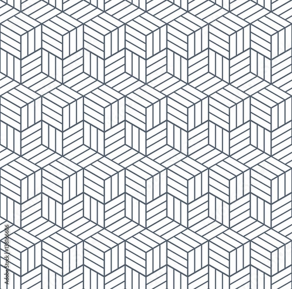 Fototapeta Seamless op art pattern. 3D illusion.