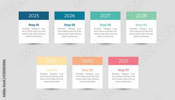 Obraz 7 Year Infographic Timeline Design Template for Presentation
