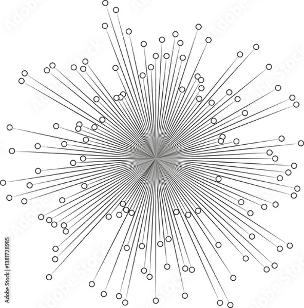 Fototapeta Rays with varying thickness and lengths radiating from the center.