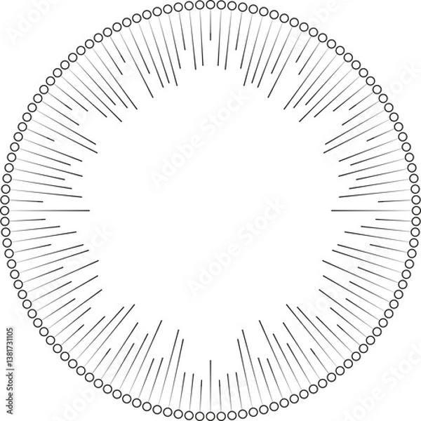 Obraz Irregular rays tapering outwards from the center