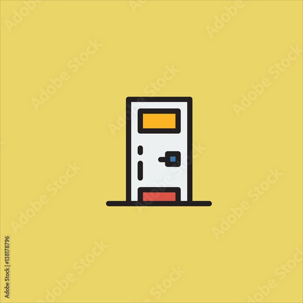 Fototapeta door icon flat design