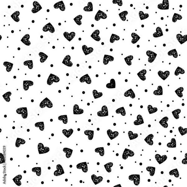 Fototapeta Cute pattern for kids, girls and boys. Creative vector background is made up of hearts and flowers. It can be used to create prints, packaging, invitations, simple designs. Holiday packages.