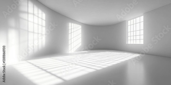 Fototapeta Minimalist Interior Office Space with Large Window and Soft Natural Lighting