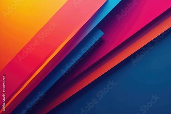 Obraz Geometric abstract wallpaper with bold colors and sharp lines, texture, stylish, digital