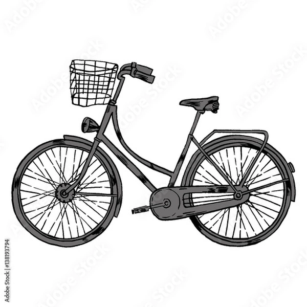 Obraz Vector Bicycle with Cart