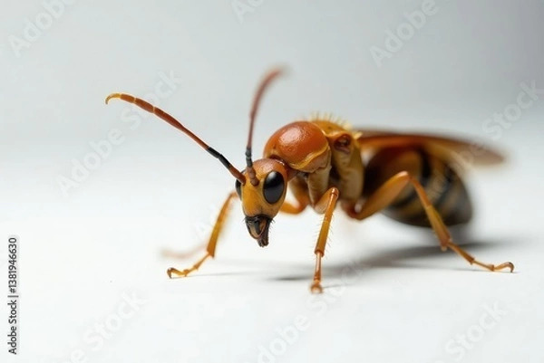 Fototapeta Close-up of single insect on pure white backdrop, macro, pest