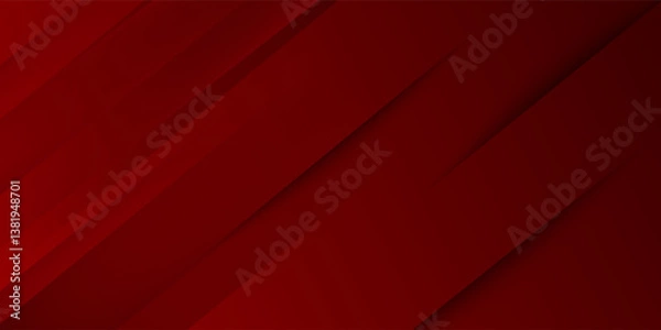 Obraz Red line with white architecture futuristic background minimal concept vector illustration subtle design.