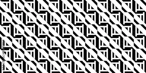 Fototapeta Seamless Transparent Monochrome Art Deco Style Geometric Pattern Wallpaper