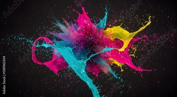 Fototapeta CMYK Paint Splash Explosion.